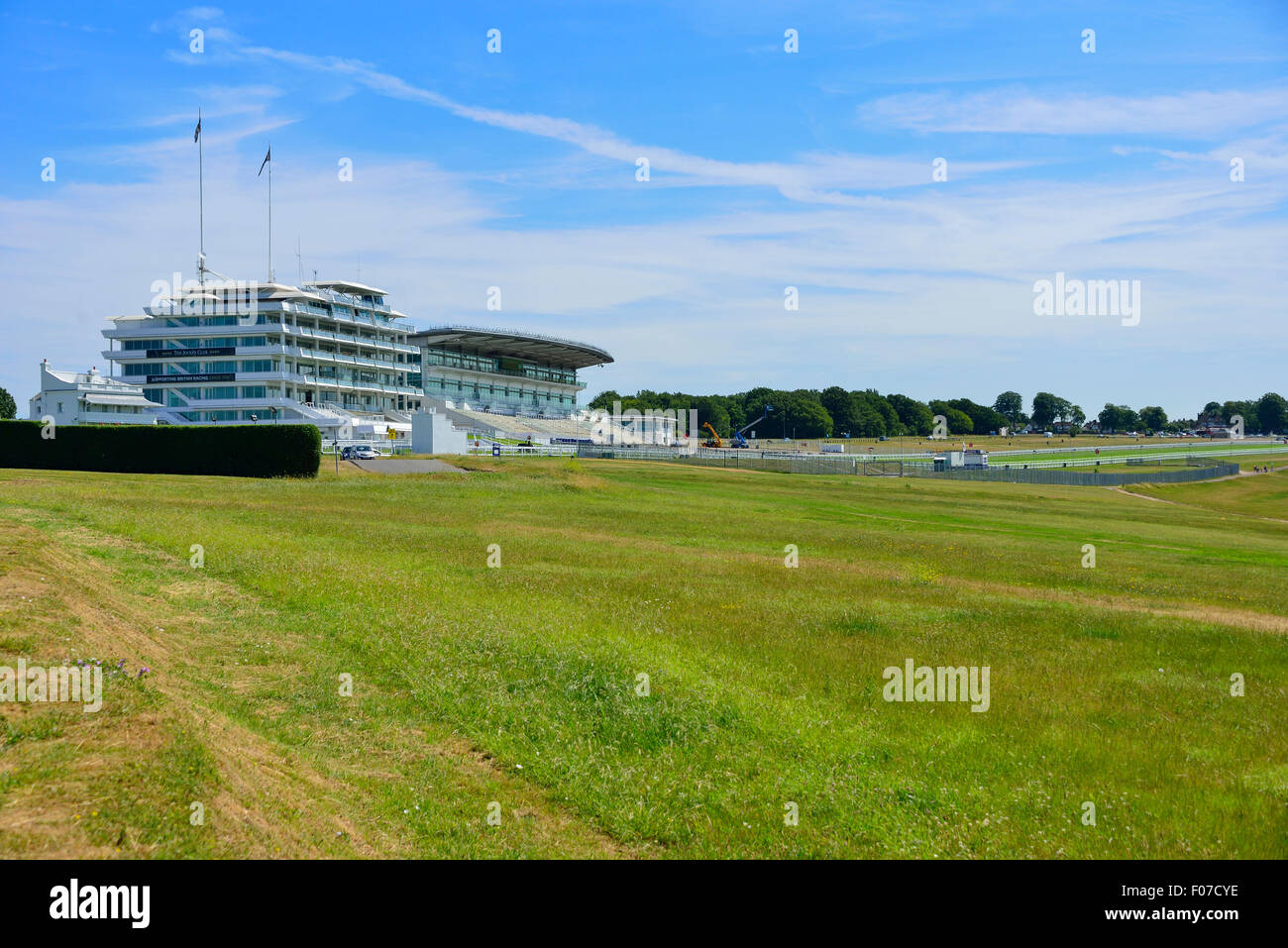 Epsom Downs Racecourse (Heimat des Derby), Epsom Downs, Epsom, Surrey, England, Vereinigtes Königreich Stockfoto
