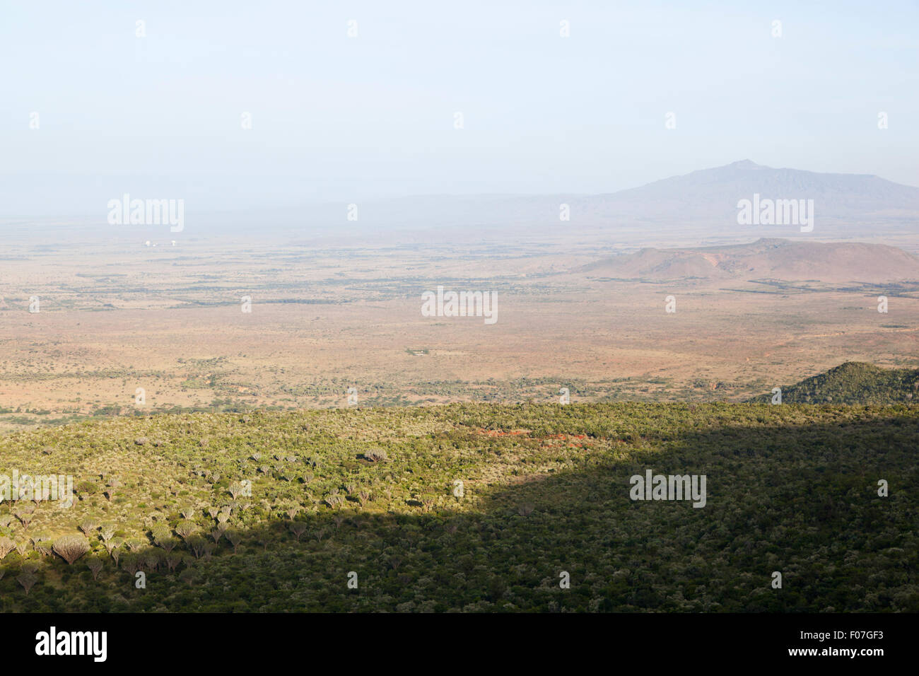 Rift Valley Aussichtspunkt auf dem Weg von Nairobi, Naivasha in Kenia. Stockfoto