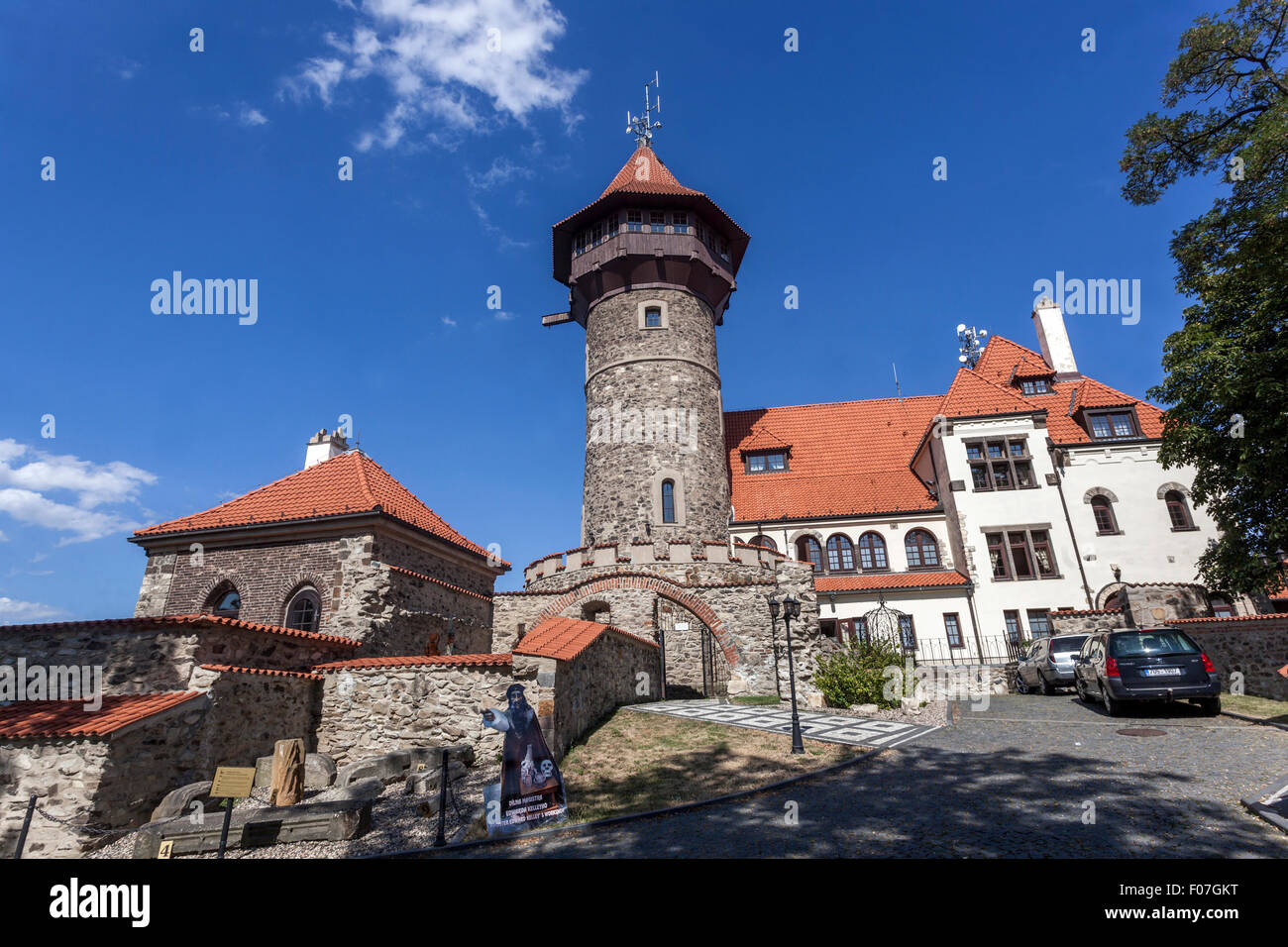 Burg Hnevin, die meisten. Nord-Böhmen, Tschechische Republik Stockfoto