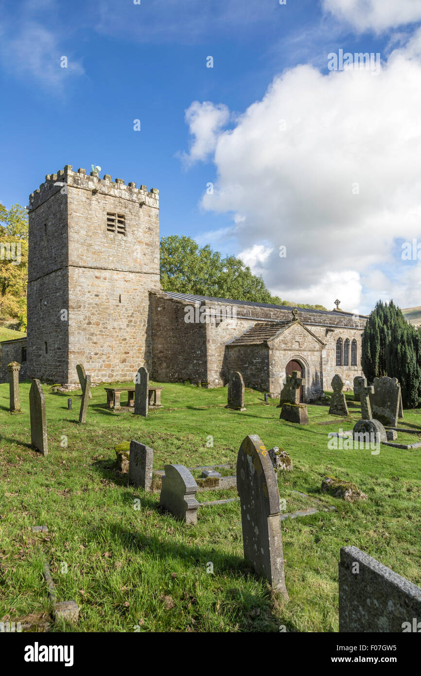 St. Michael und alle Engel Kirche, Hubberholme in der Nähe von Buckden, Yorkshire Dales National Park, North Yorkshire, England, UK Stockfoto