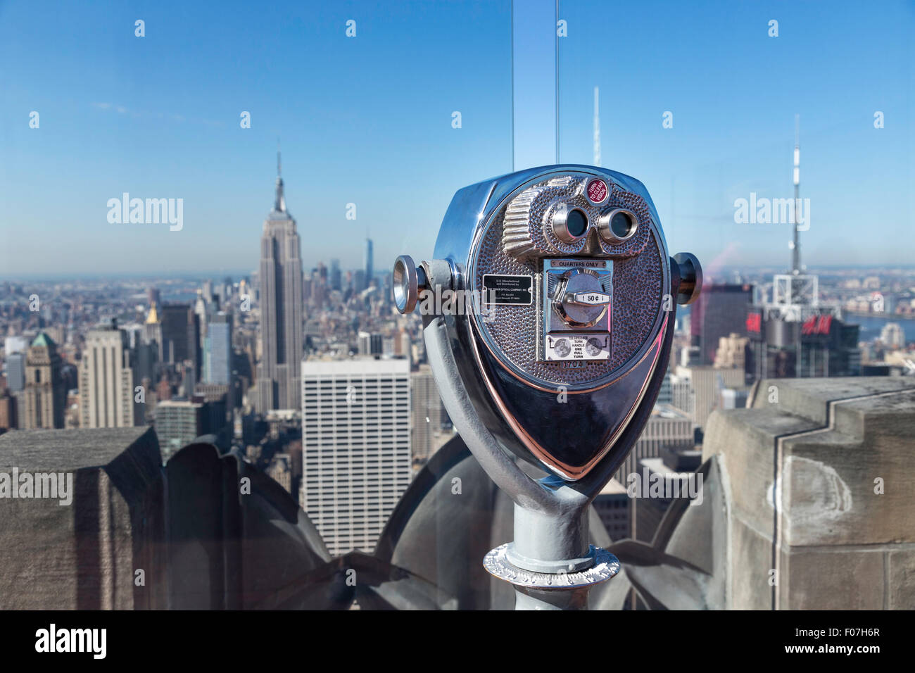 Sucher oben Rock Observation Deck, Rockefeller Center, NYC, USA Stockfoto