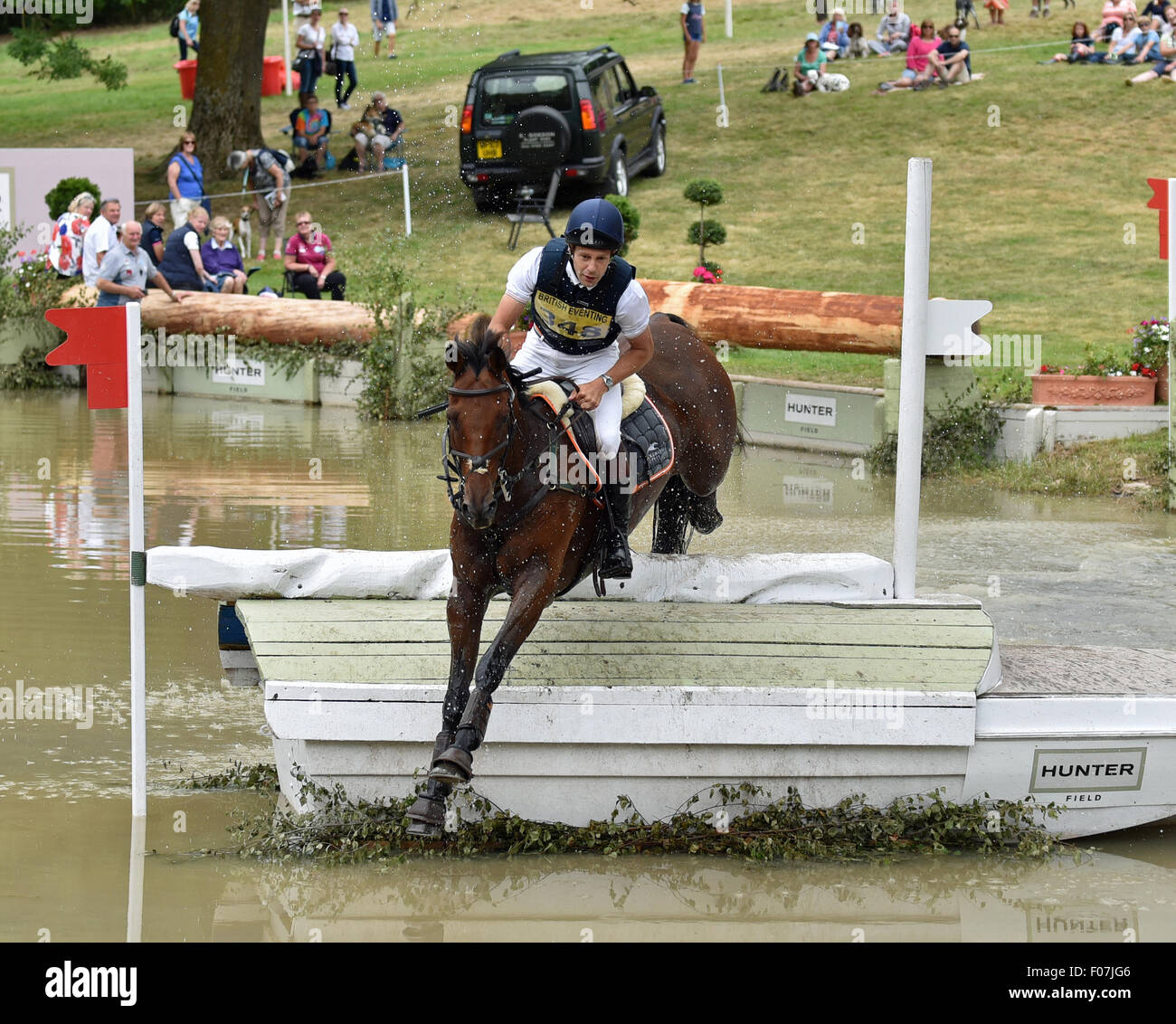 Gloucestershire, UK. 9. August 2015.   Das Festival der British Eventing Gatcombe Park Gloucestershire: Christopher Burton Reiten TS Jamaimo aus Australien Gewinner The British Eventing Open Championship. Date09/08/2015 Credit: Charlie Bryan/Alamy Live News Stockfoto