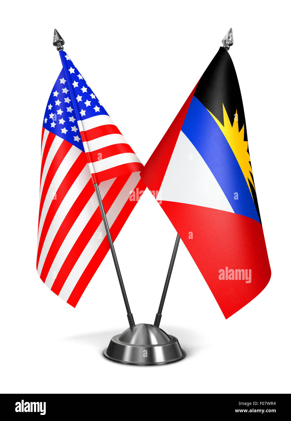 USA, Antigua und Barbuda - Miniatur-Flags. Stockfoto