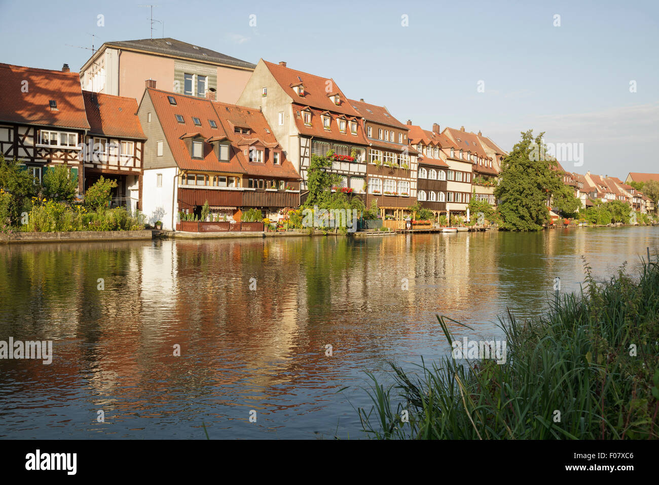 Klein-Venedig, ehemalige Fischerdorf Bezirk am Fluss Regnitz, Bamberg, Bayern, Deutschland Stockfoto