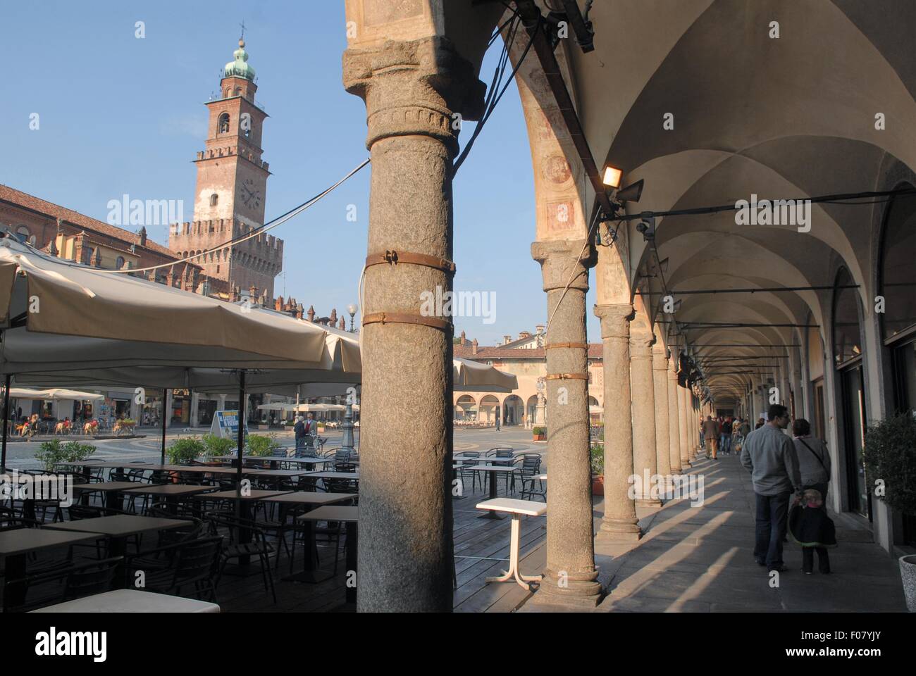 Vigevano (Lombardei, Italien), dem herzoglichen Platz Stockfoto