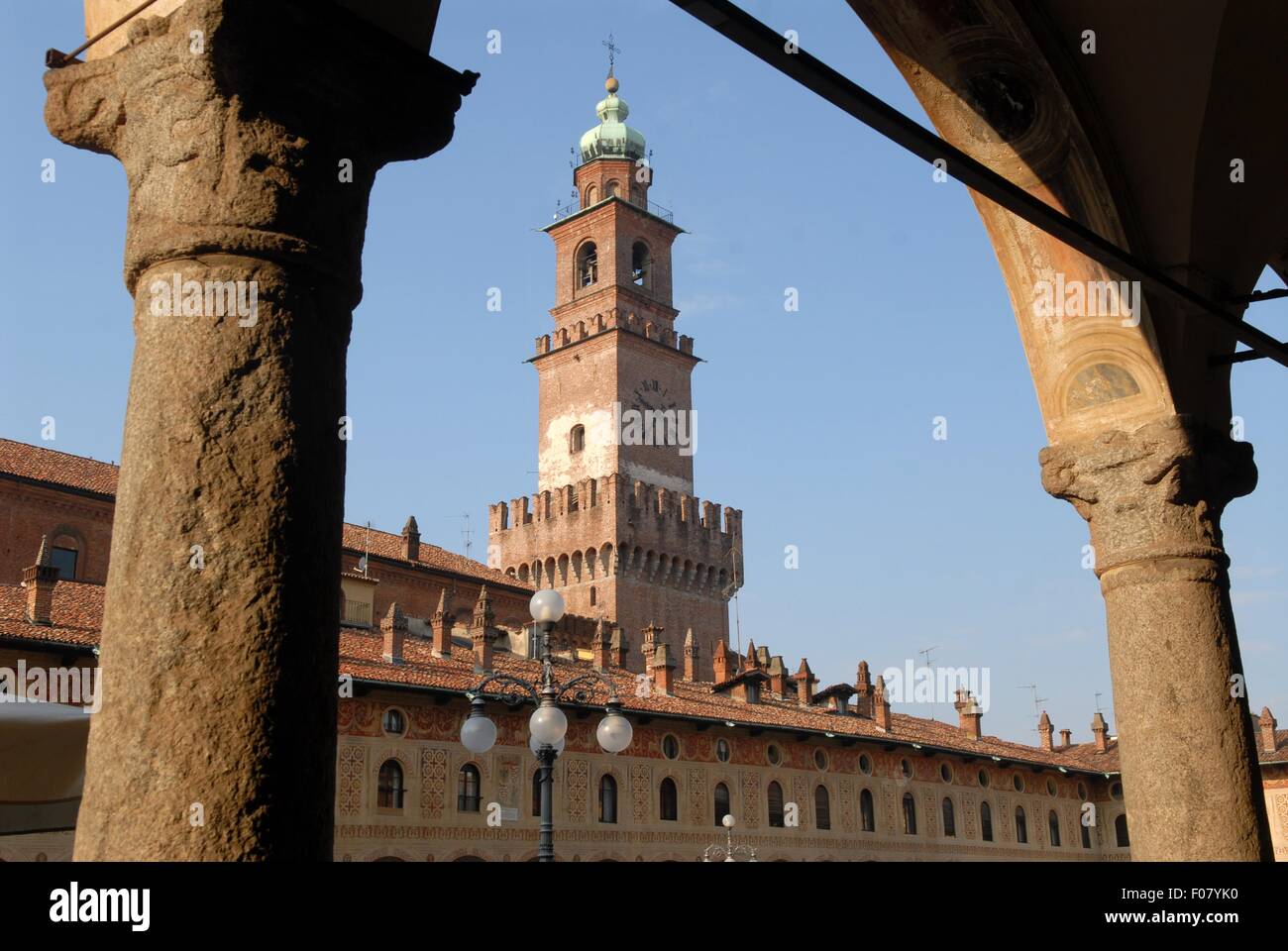 Vigevano (Lombardei, Italien), dem herzoglichen Platz Stockfoto