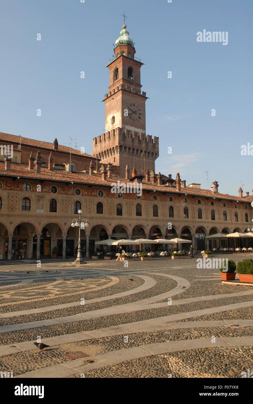 Vigevano (Lombardei, Italien), dem herzoglichen Platz Stockfoto