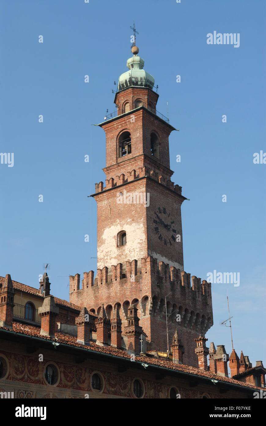 Vigevano (Lombardei, Italien), dem herzoglichen Platz Stockfoto