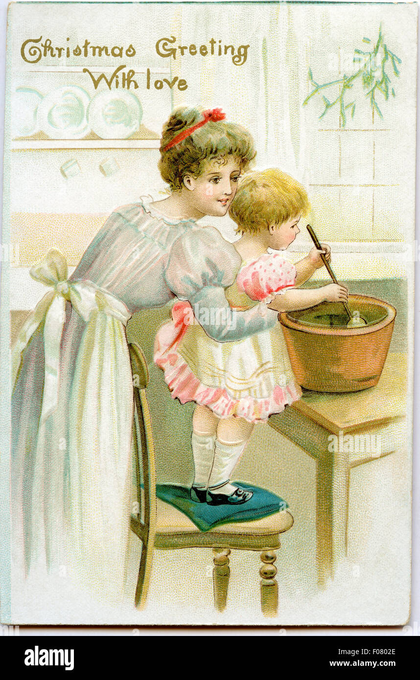 Alte Ansichtskarte - Weihnachten Stockfoto