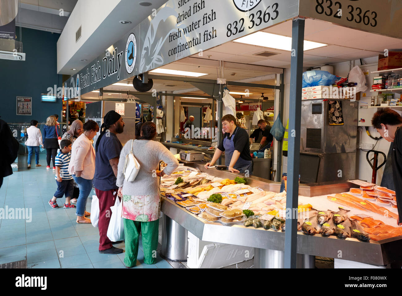 frischer Fisch Markt Manchester Märkte in das Arndale Centre Manchester uk Stockfoto