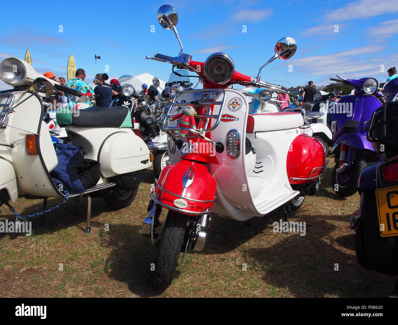 Eine klassische Roller auf dem Display an einen Roller treffen Stockfoto