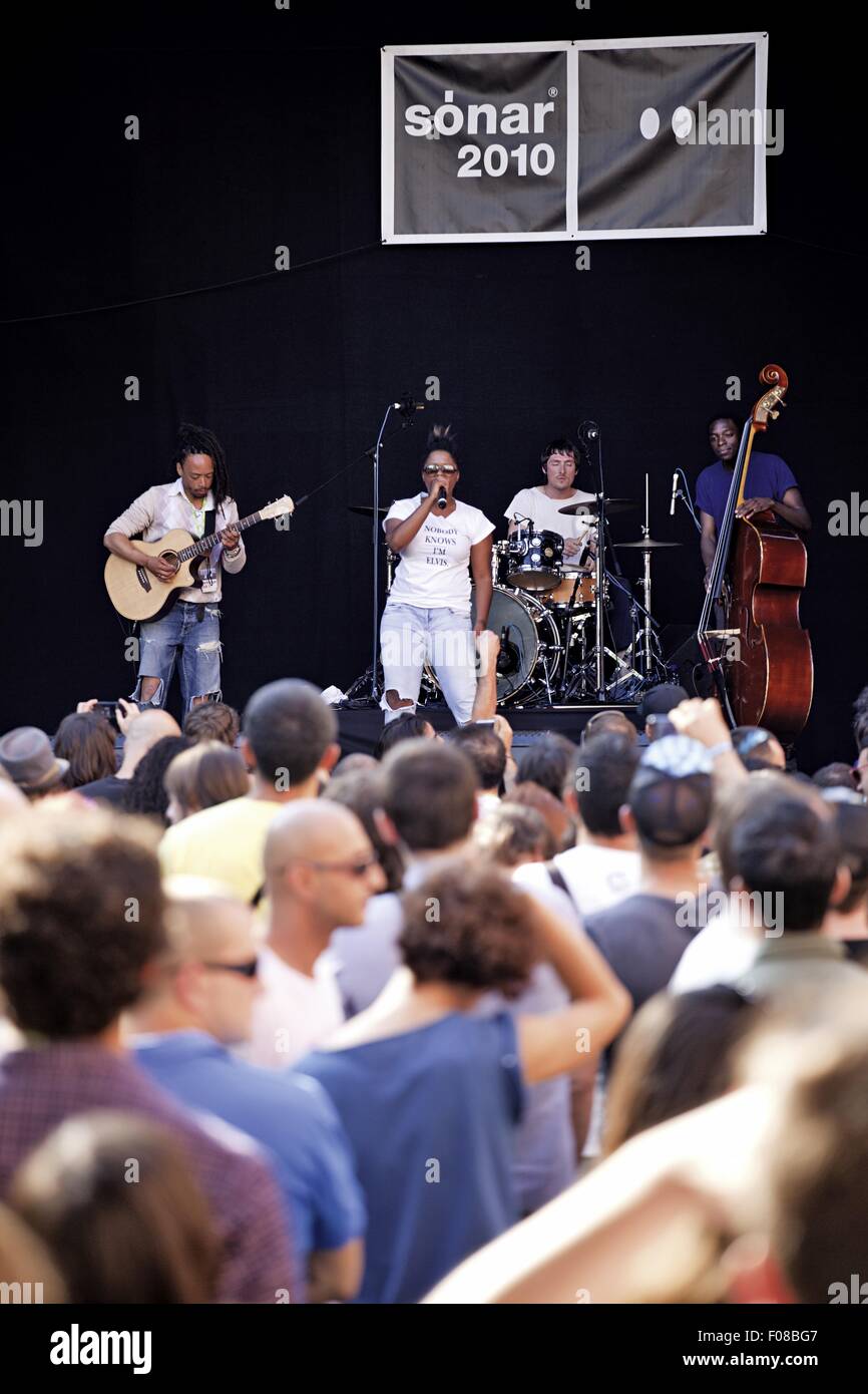 Musiker in Stadium in Sonar Festival, Barcelona, Spanien Stockfoto