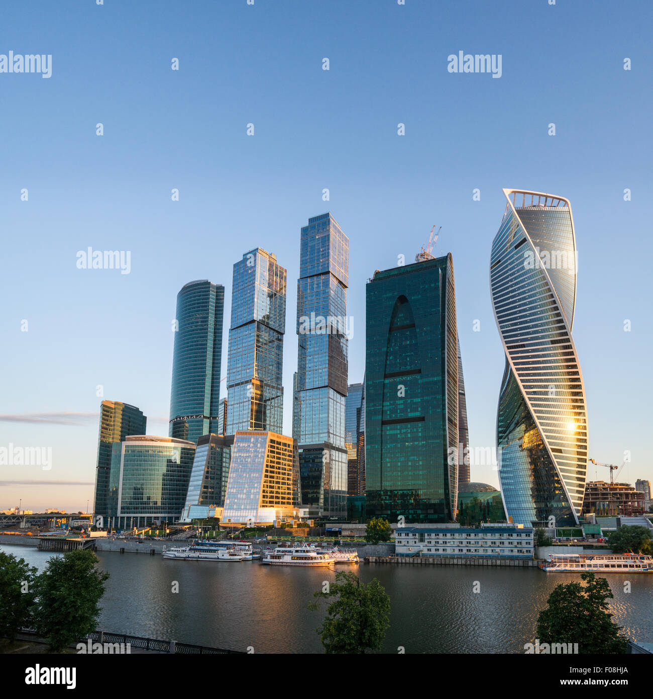 Moskau-Business-Center bei Sonnenaufgang Stockfoto