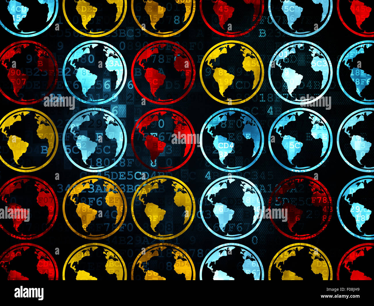 Wissenschaft-Konzept: Kugel-Symbole auf Digital-Hintergrund Stockfoto