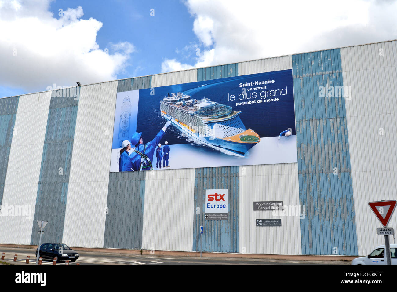 Werft in Saint Nazaire Loire Atlantique Frankreich Stockfoto