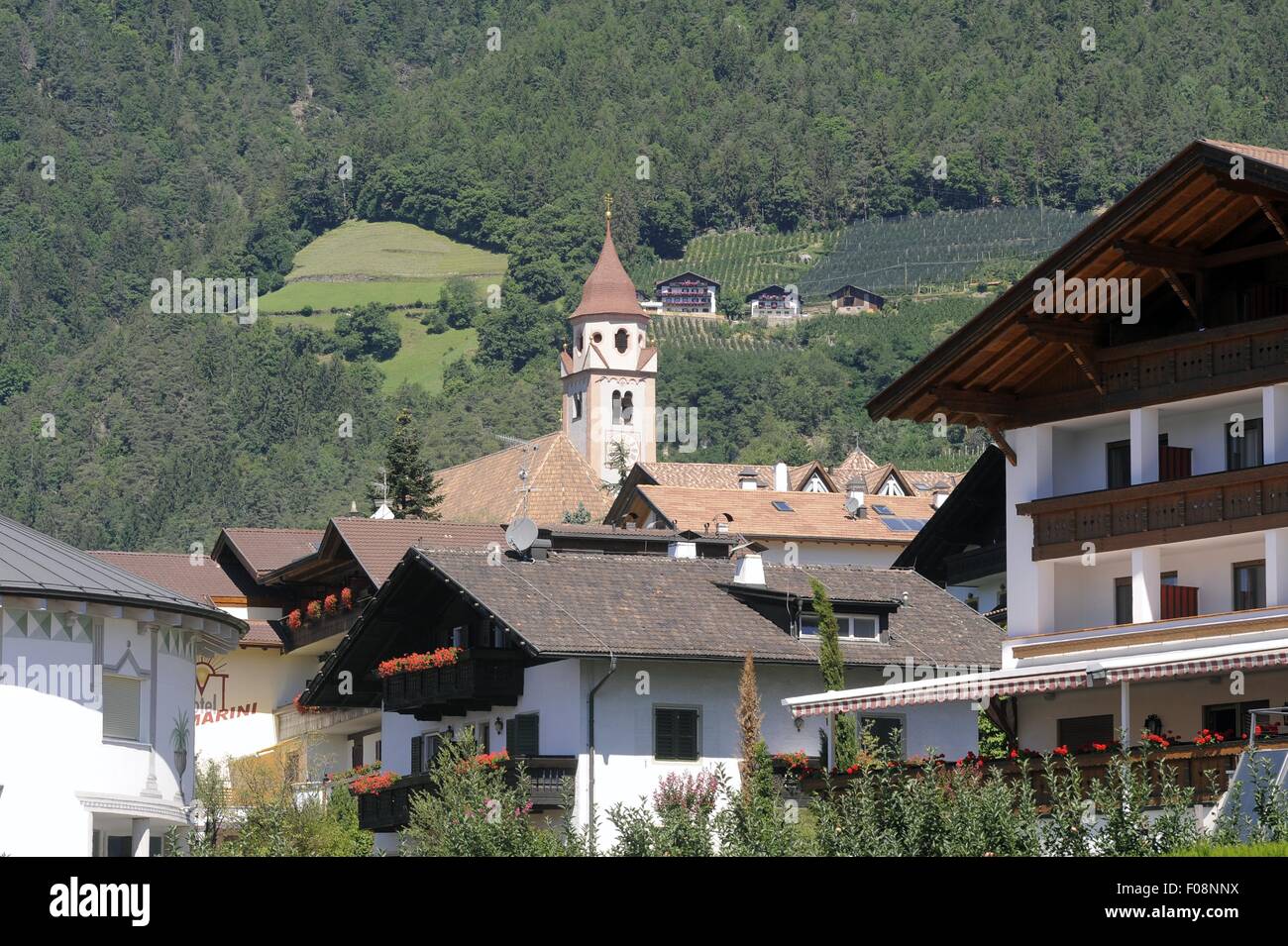 In Südtirol (Norditalien), das Dorf Dorf Tirol bei Meran Stockfoto