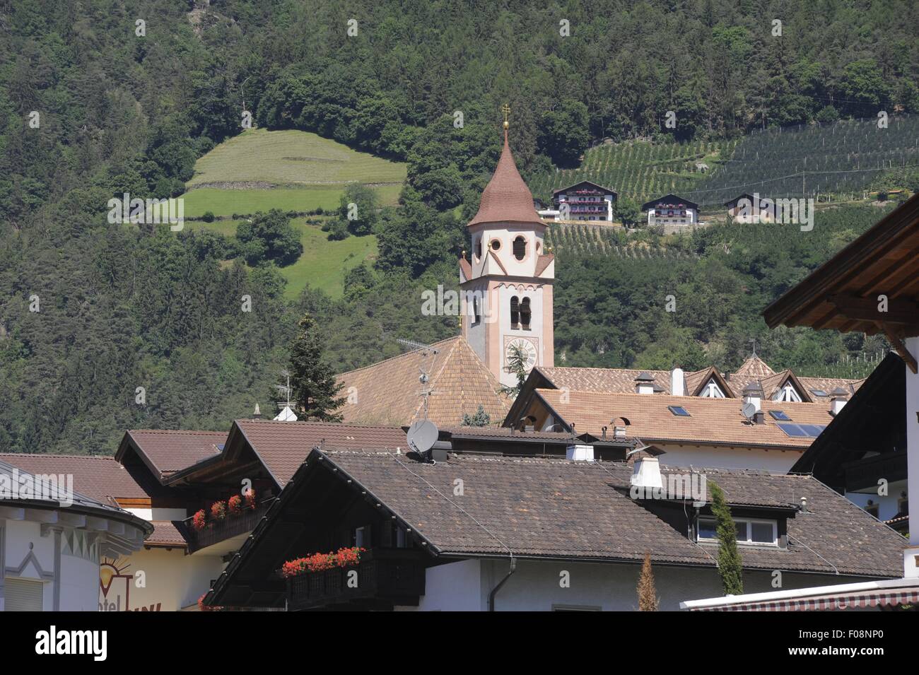 In Südtirol (Norditalien), das Dorf Dorf Tirol bei Meran Stockfoto