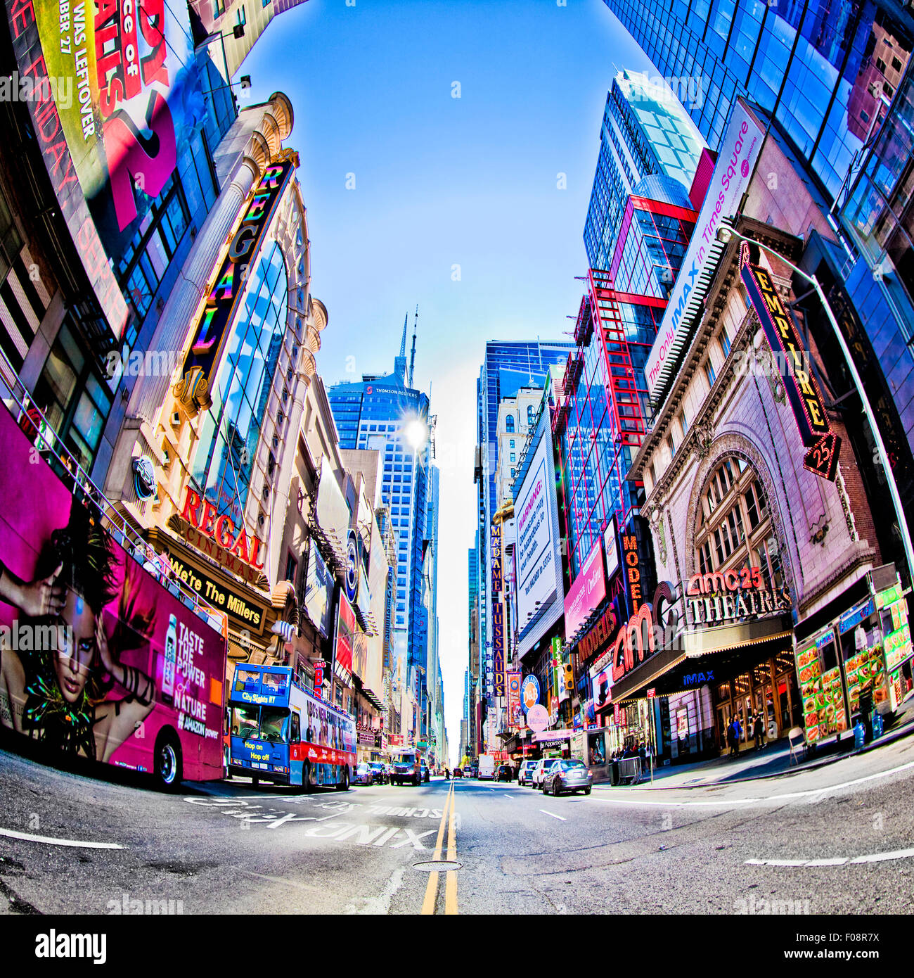 NEW YORK - SEPT 22: Times Square and 42nd Street is a busy tourist intersection of neon art and commerce and is an iconic street Stockfoto