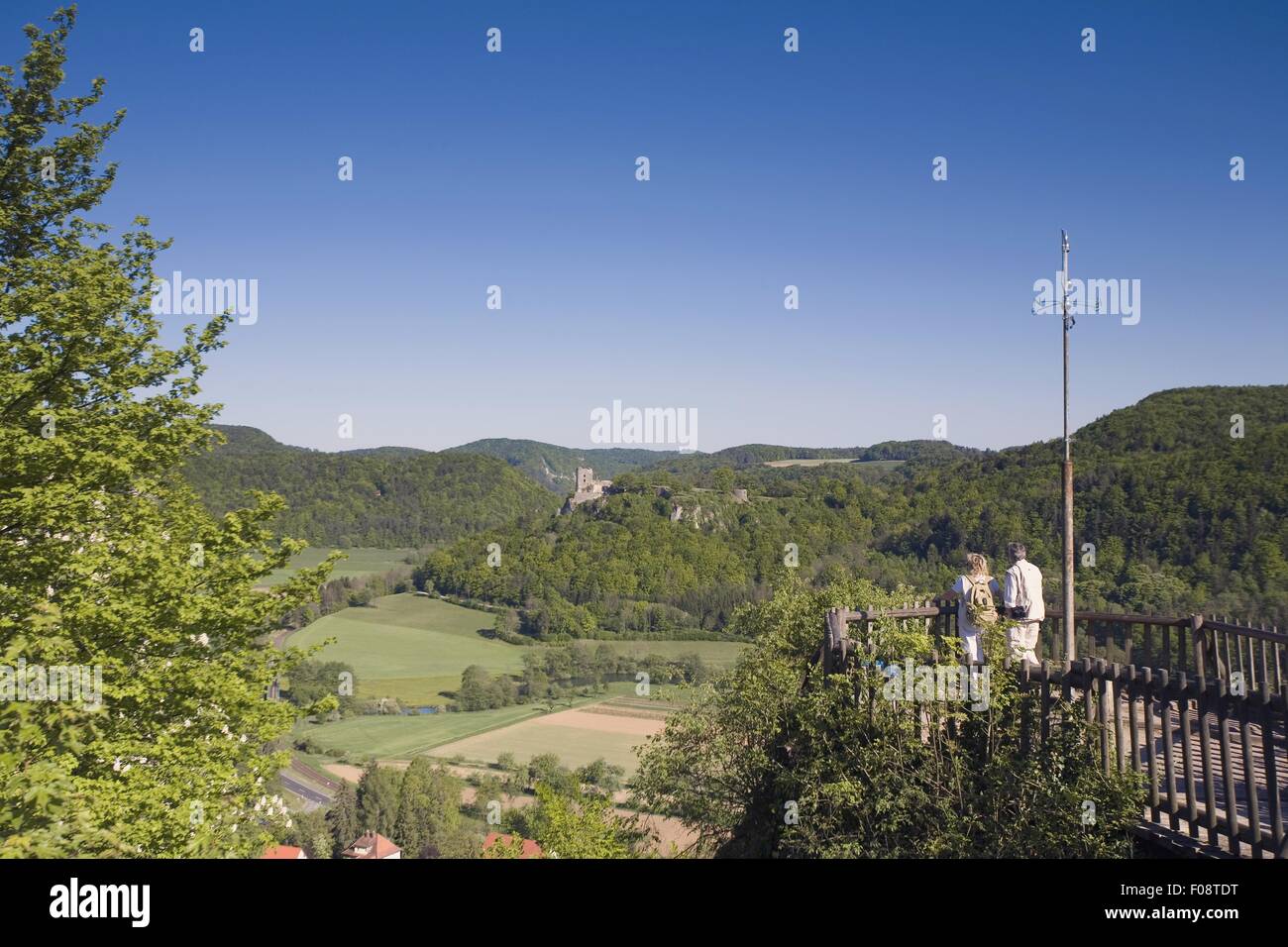 Ansicht des Naturparks in Fränkische Schweiz, Bayern, Deutschland Stockfoto