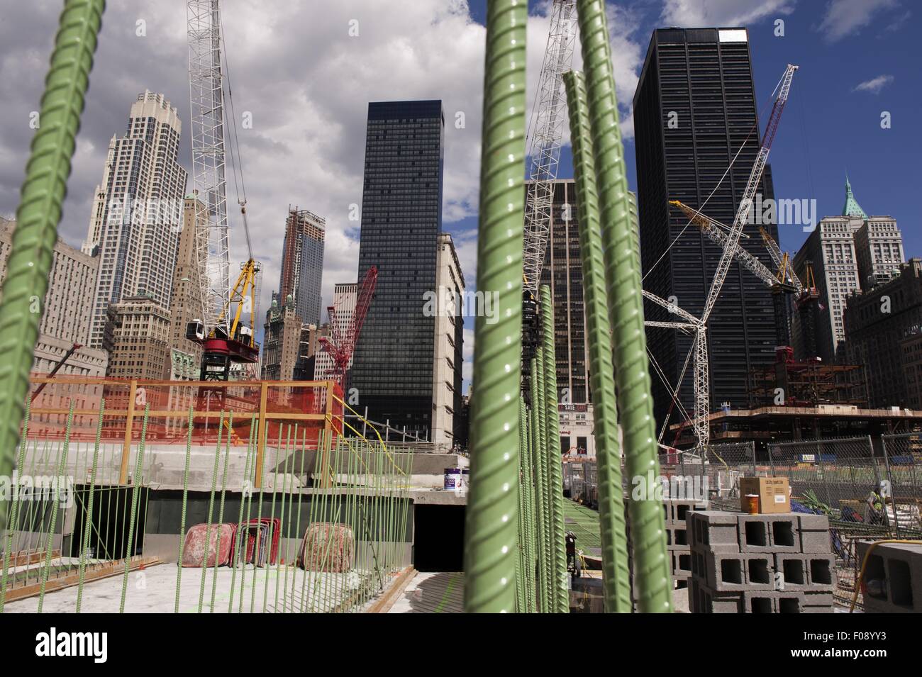 Bauarbeiten im Ort Ground Zero in New York, USA Stockfoto