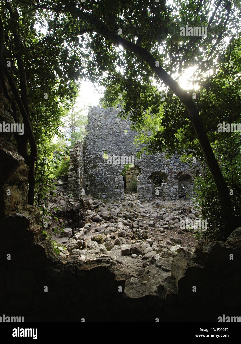 Ruinenstadt von Olympus in Dschungel, Lykien, Antalya, Türkei Stockfoto