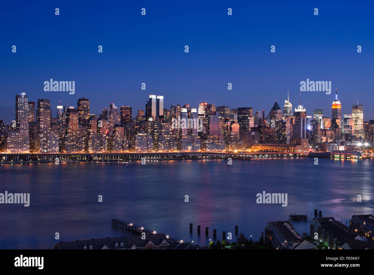 MIDTOWN SKYLINE HUDSON RIVER MANHATTAN NEW YORK CITY USA Stockfoto
