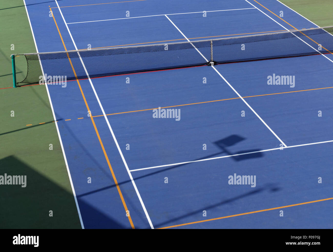 Tennisplatz von oben Stockfoto