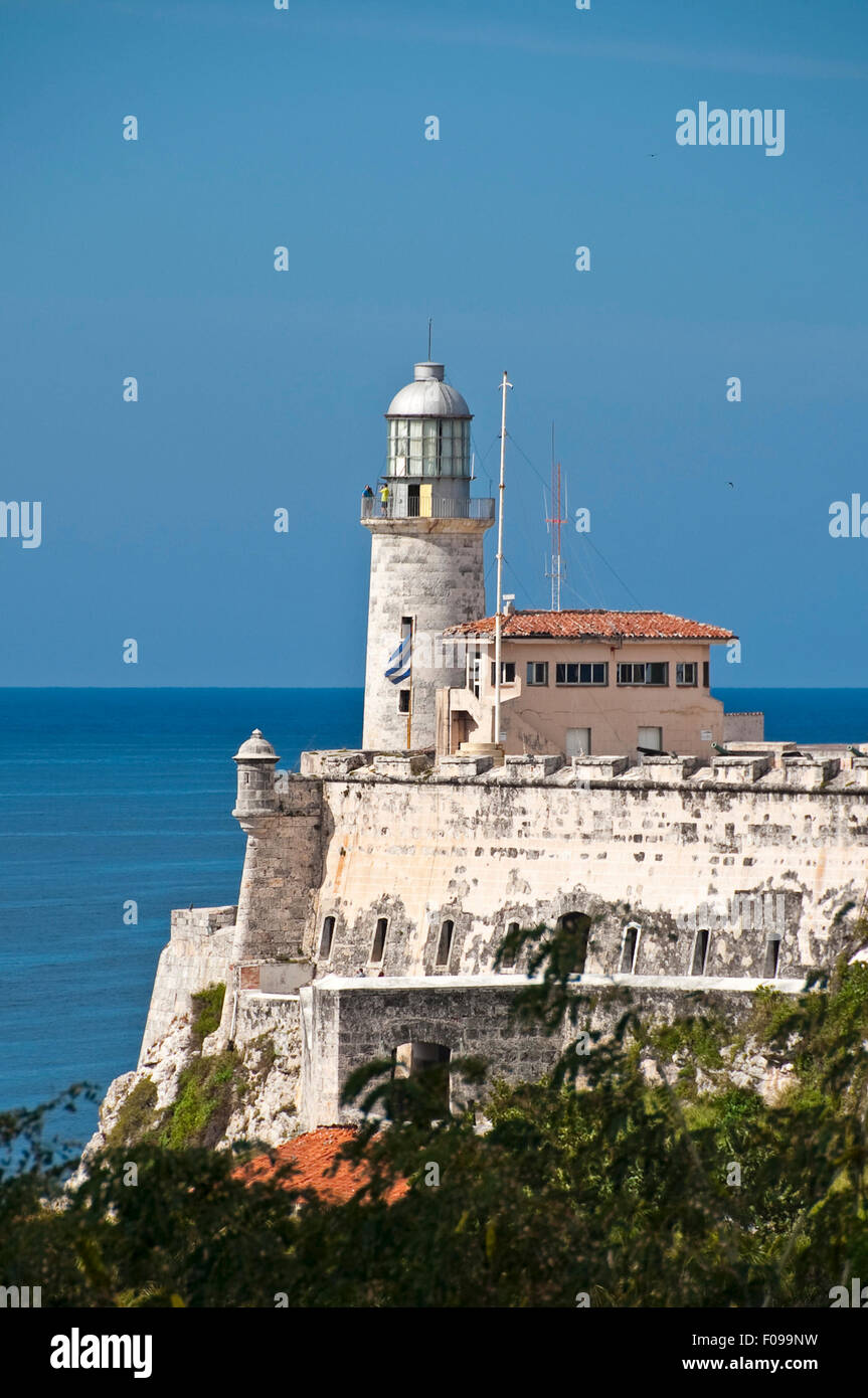 Vertikale Ansicht von El Morro Castle in Havanna, Kuba. Stockfoto