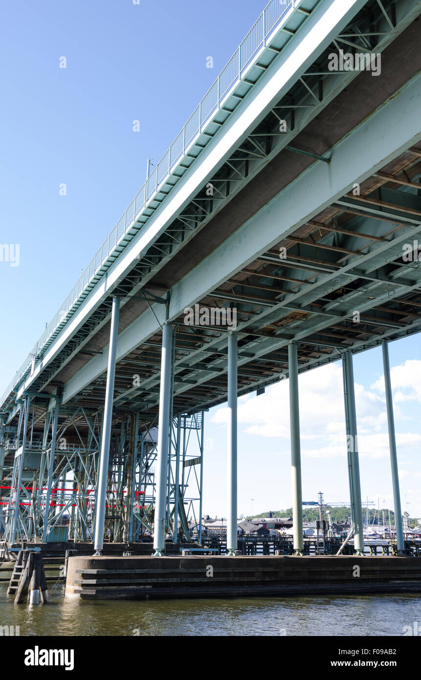 eine alte Brücke im schwedischen Göteborg gonna Hisingen iland Stockfoto