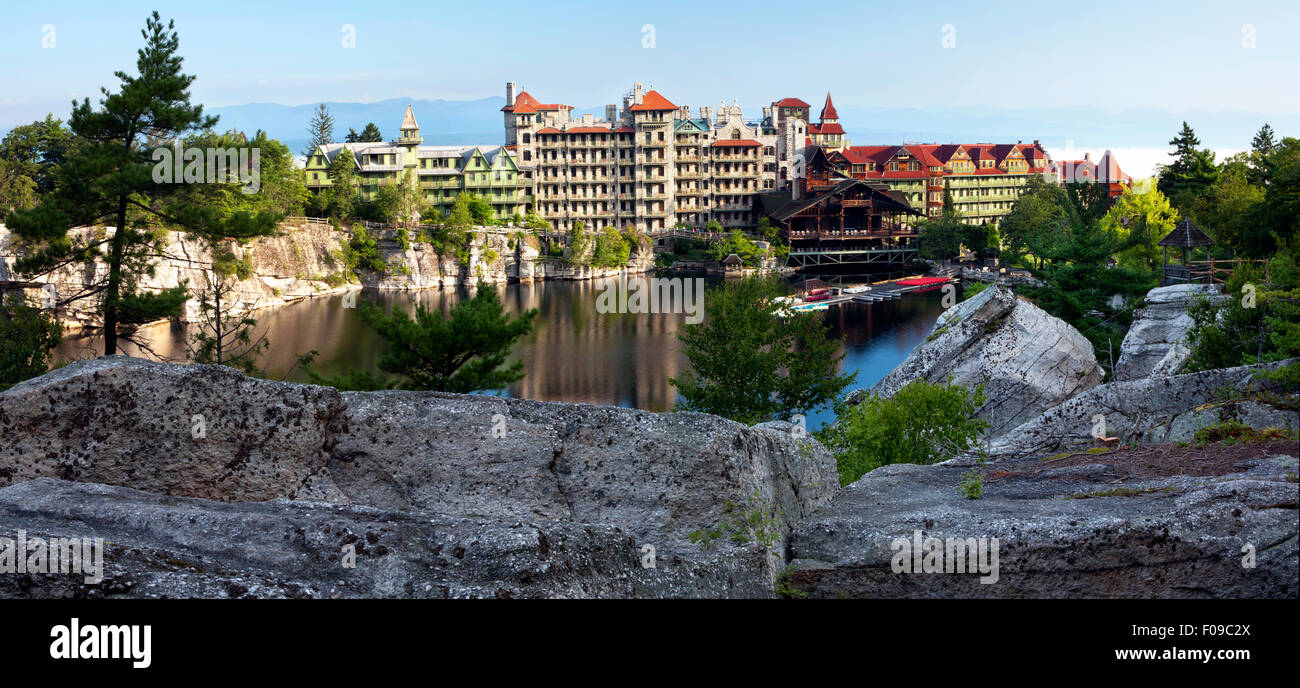 Mohonk Mountain House Panoramabild, New Paltz, Hudson Valley, New York, USA Stockfoto