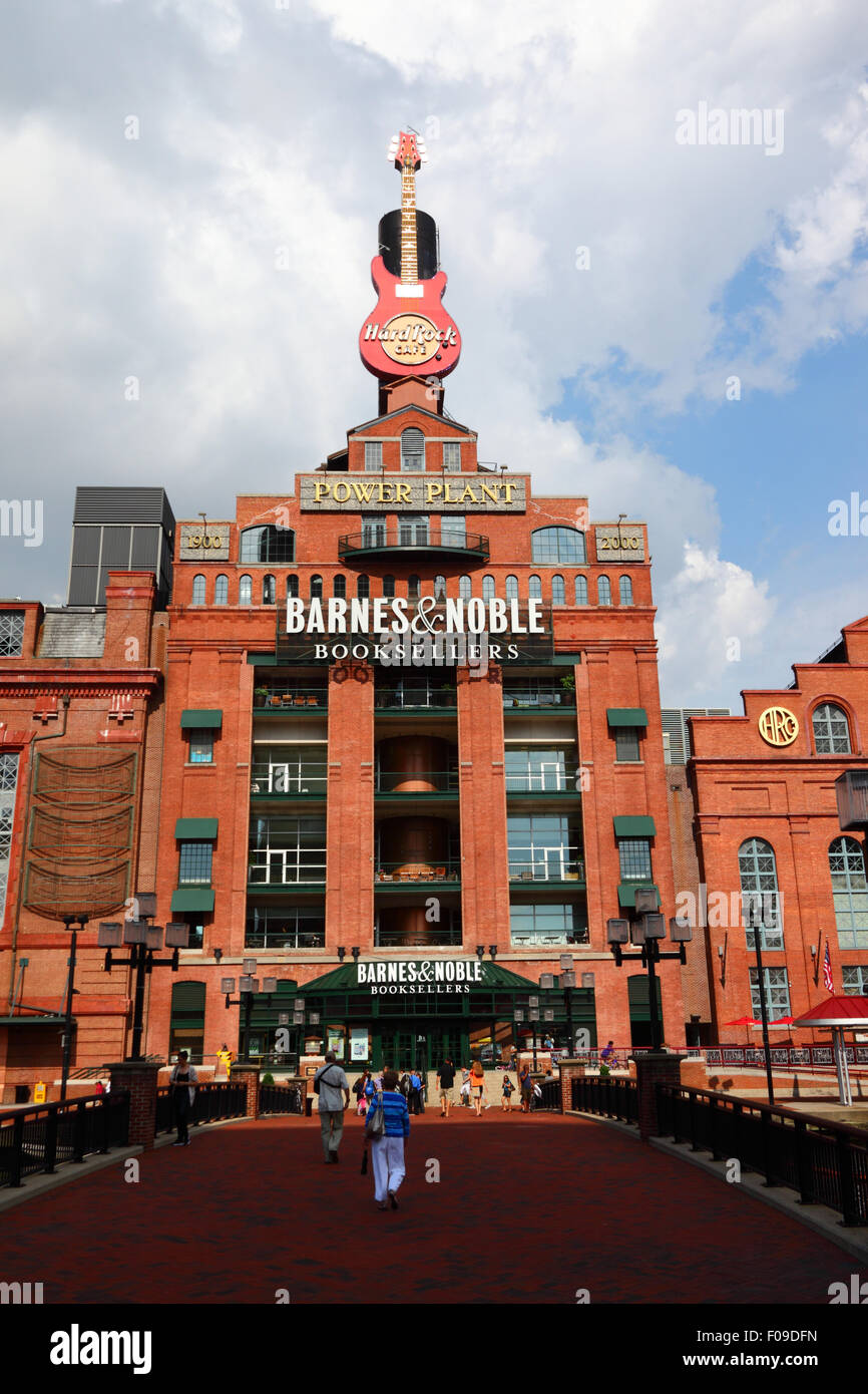 Pratt Street Kraftwerk bauen, Innenhafen, Baltimore, Maryland, USA Stockfoto