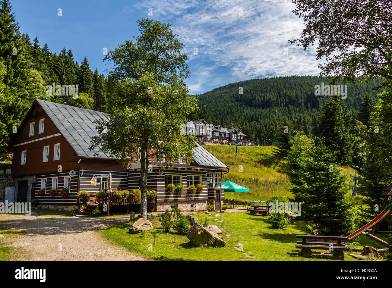 Schönes Haus/Hütte im Riesengebirge in Tschechien Stockfoto