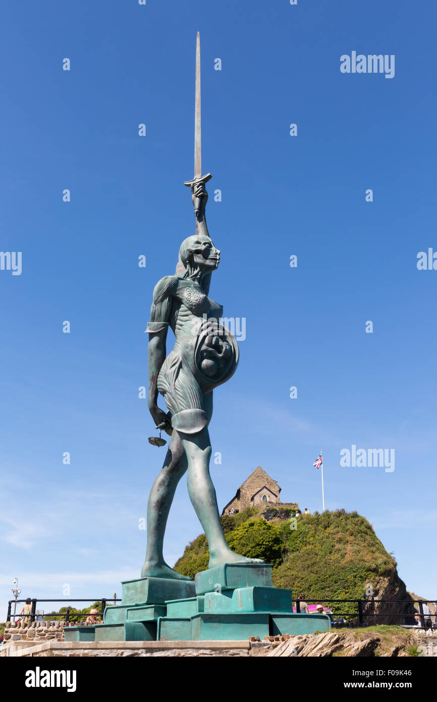 Verity Statue von Damien Hirst in Ilfracombe Devon UK Stockfoto
