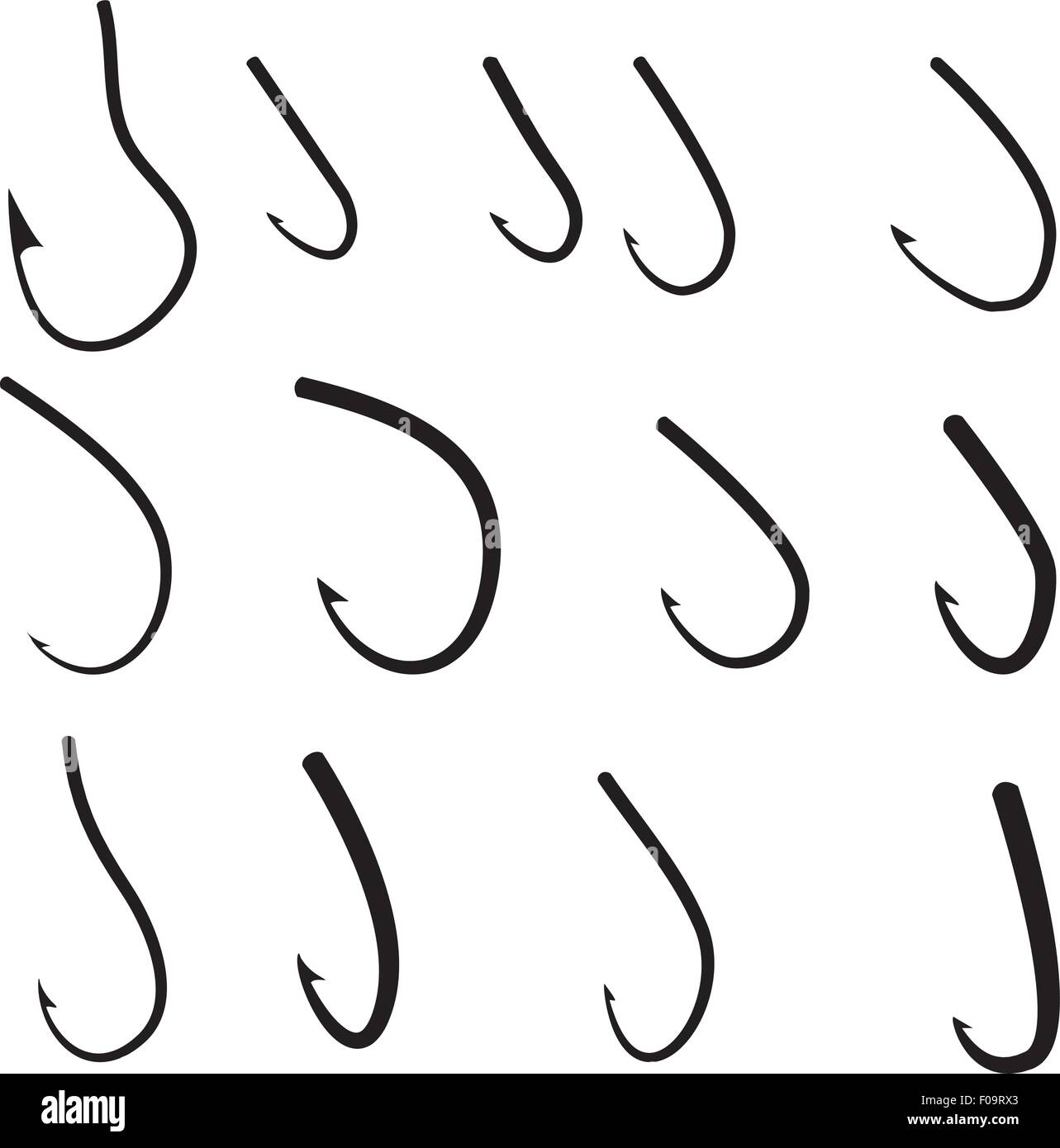 Satz von Widerhaken-Symbol Stock Vektor