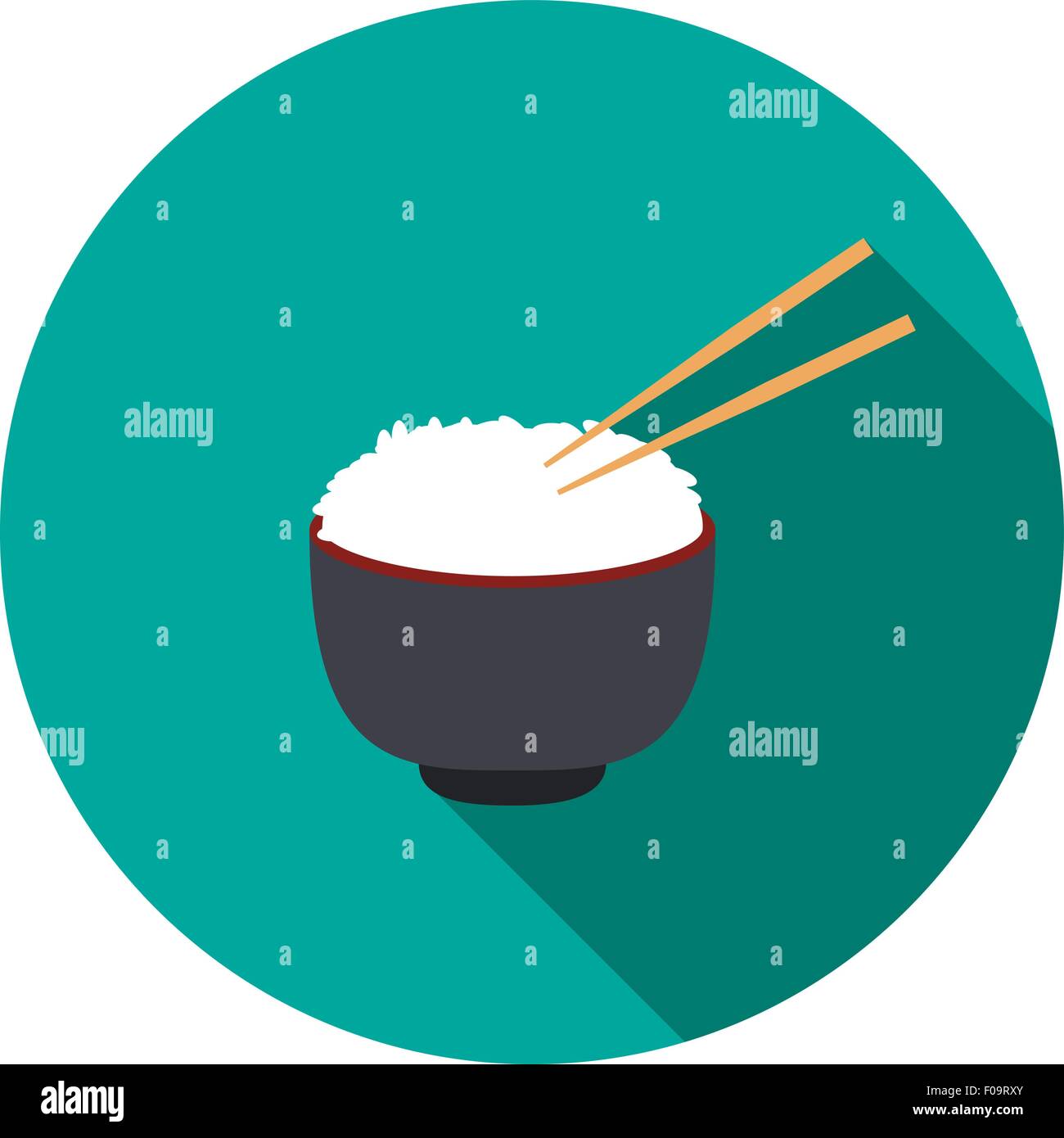 Schüssel Reis mit Stäbchen, Vektor Stock Vektor