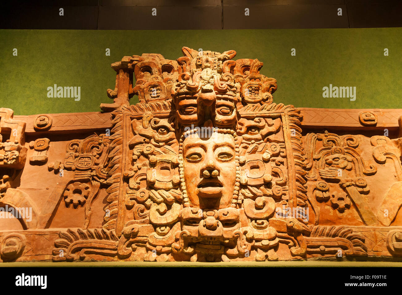 Aztekische Kunst im Nationalmuseum für Anthropologie, Mexiko-Stadt, Mexiko Stockfoto