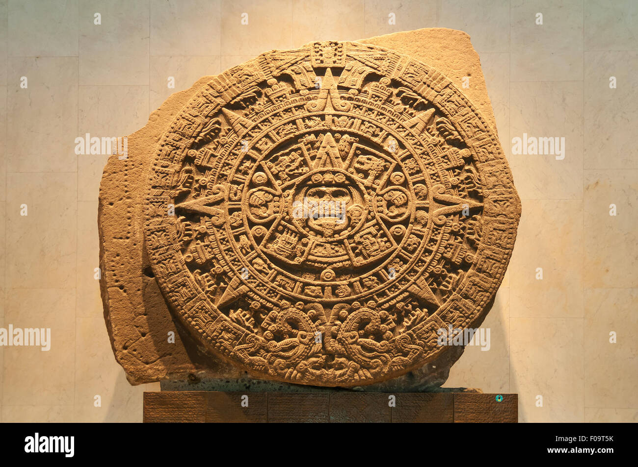 Stein der Sonne im Nationalmuseum für Anthropologie, Mexiko-Stadt, Mexiko Stockfoto