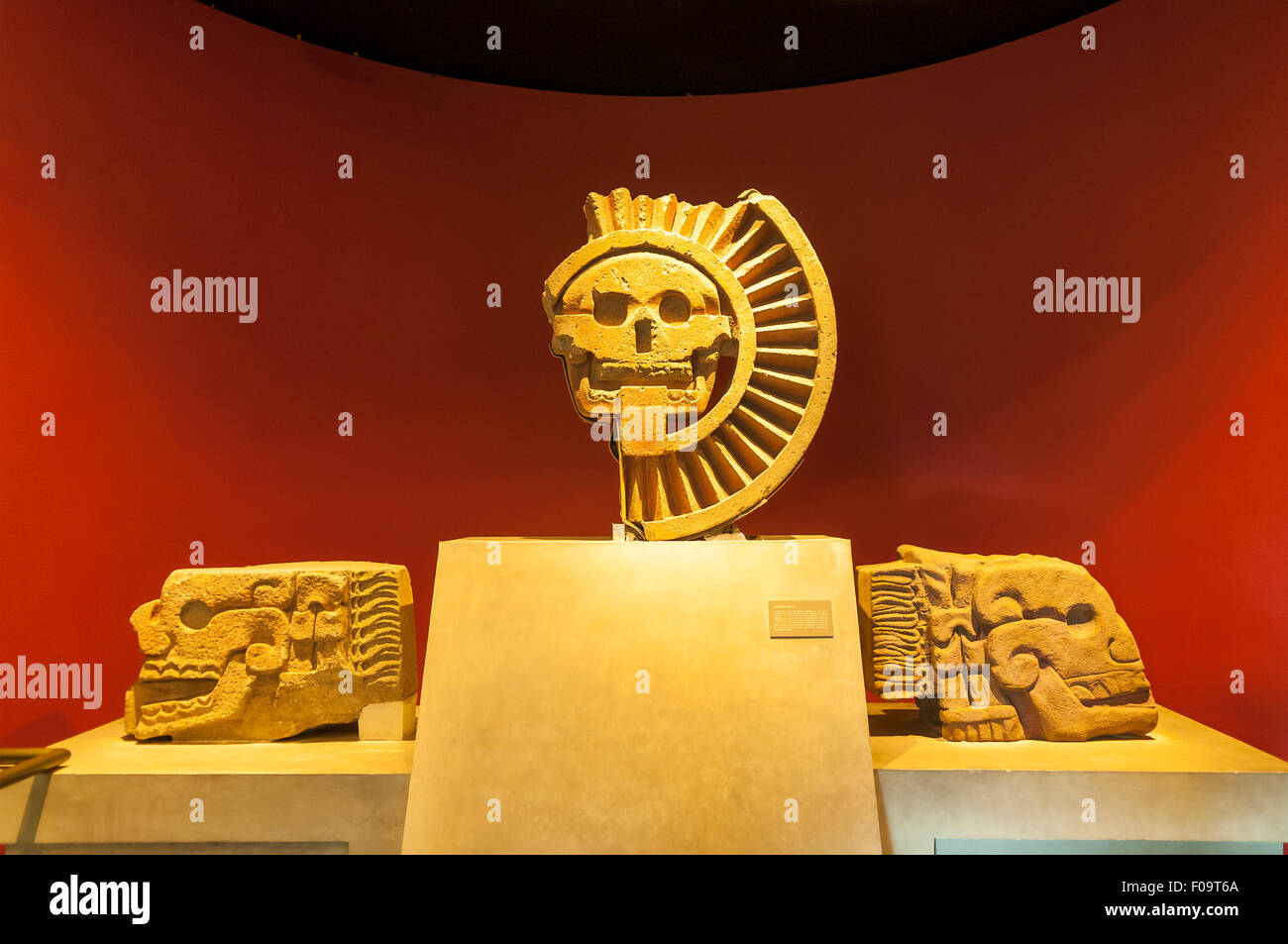 Aztekische Ausstellung im Nationalmuseum für Anthropologie, Mexiko-Stadt, Mexiko Stockfoto