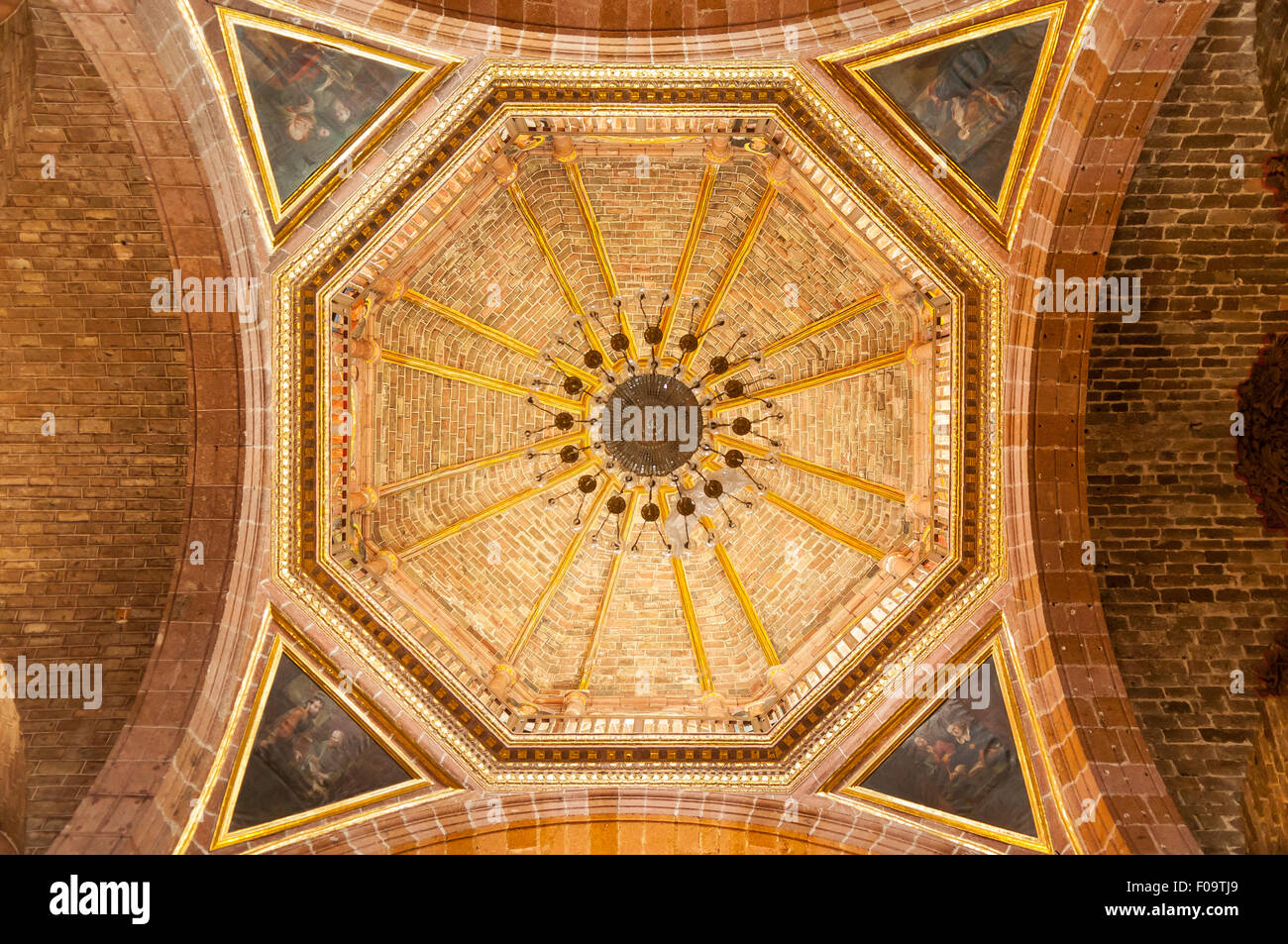 Dome-Decke, Parroquia de San Miguel Arcangel, San Miguel de Allende, Mexiko Stockfoto