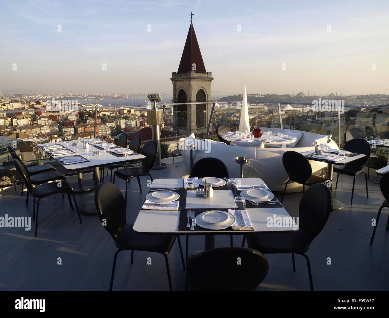 Ansicht der Stadt vom Dach des Restaurant 360, Istanbul, Türkei Stockfoto