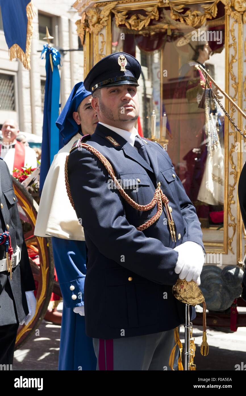 Prozession zur Heiligen Ephysius in Cagliari, Sardinien, Italien Stockfoto