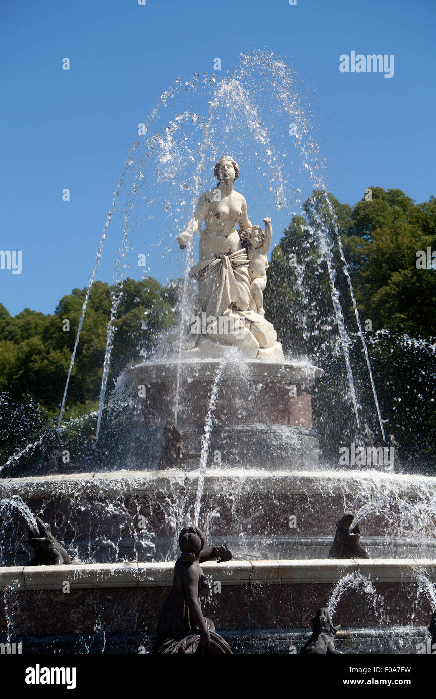 Statue der Latona-Brunnen am Herrenchiemsee in Bayern; Deutschland Stockfoto