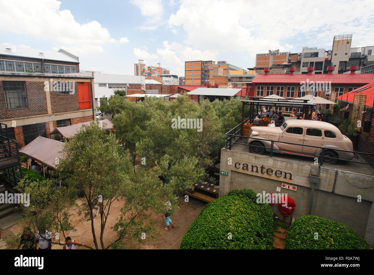 Südafrika, Johannesburg, Maboneng Bezirk, Arts on Main, kreatives Zentrum und Sanierung der Innenstadt. Stockfoto