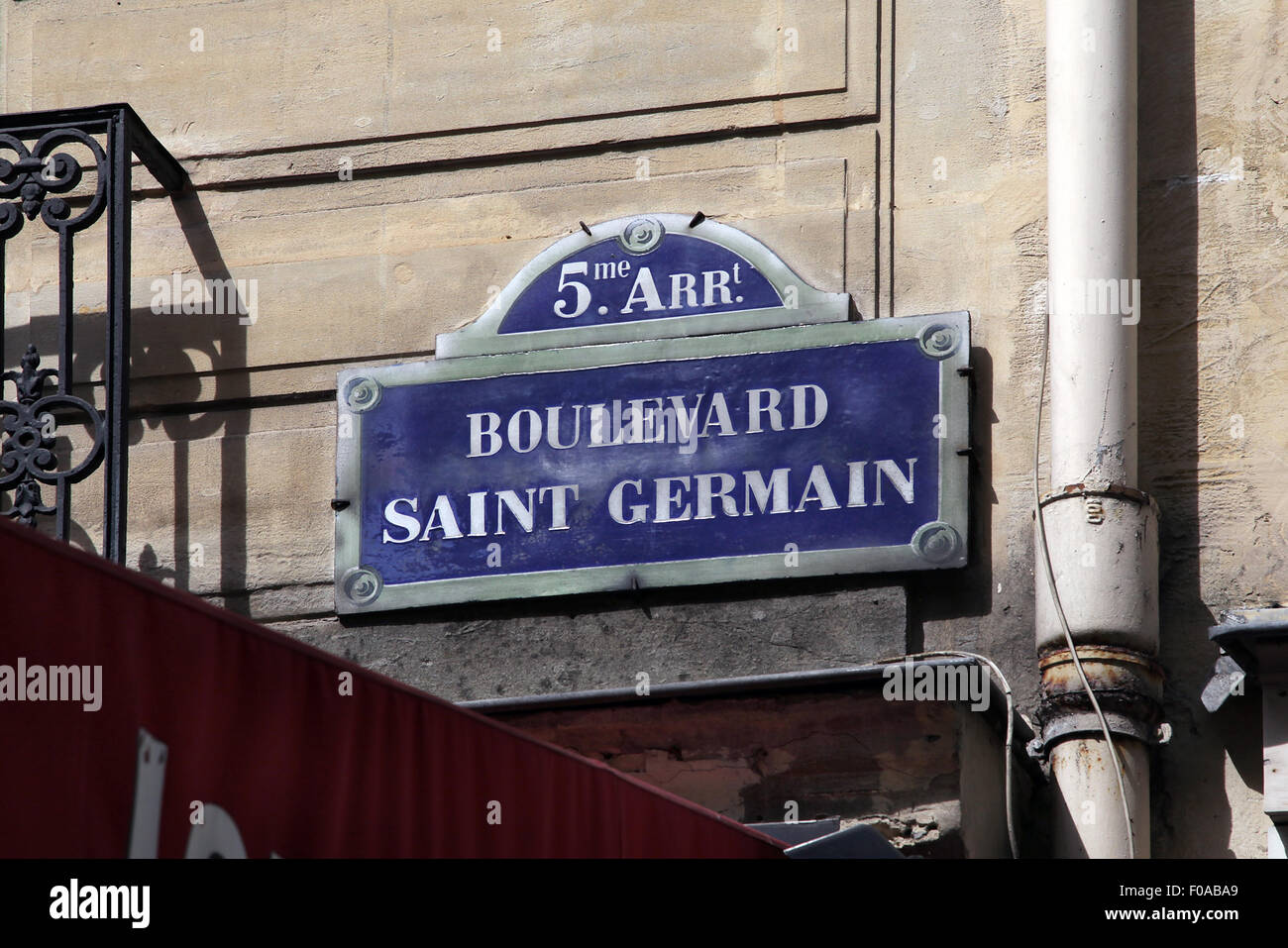 Straßenschild Boulevard saint-Germain in Paris Frankreich Stockfoto