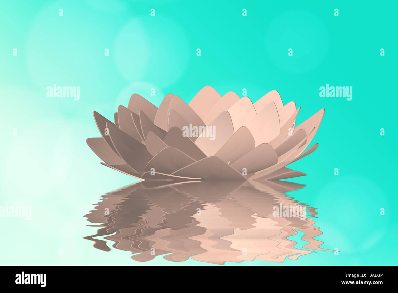 Lotus-Blume im Wasser am blau-grünen Hintergrund Stockfoto