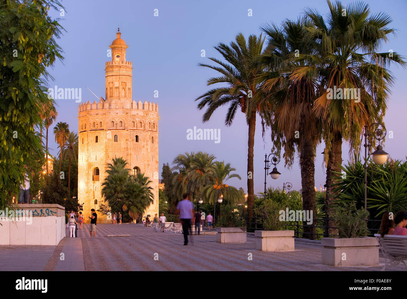 Torre del Oro, Gold-Turm, Sevilla, Andalusien, Spanien Stockfoto