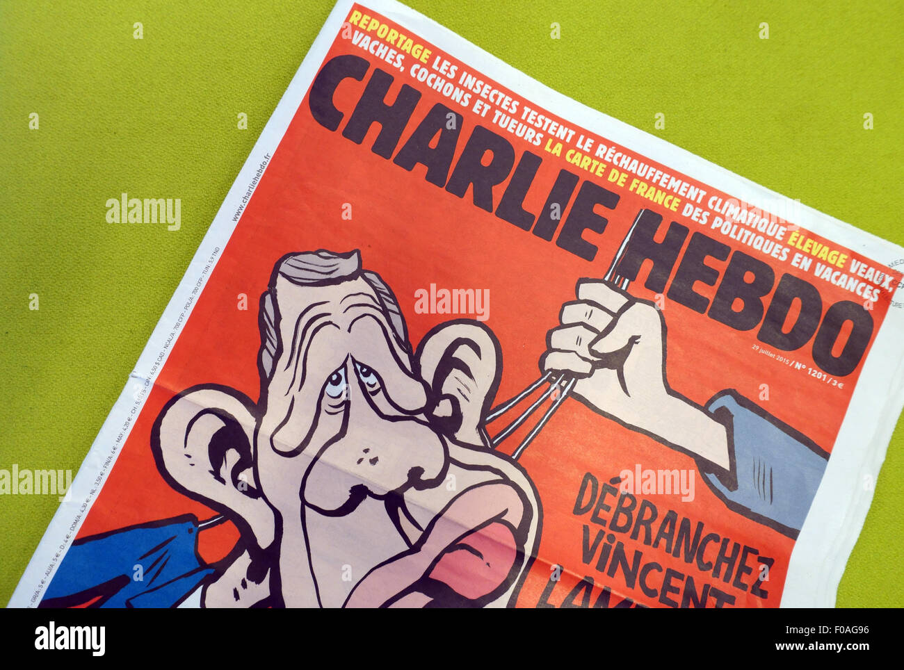Satirische Zeitschrift Charlie Hebdo, Frankreich Französisch Stockfoto