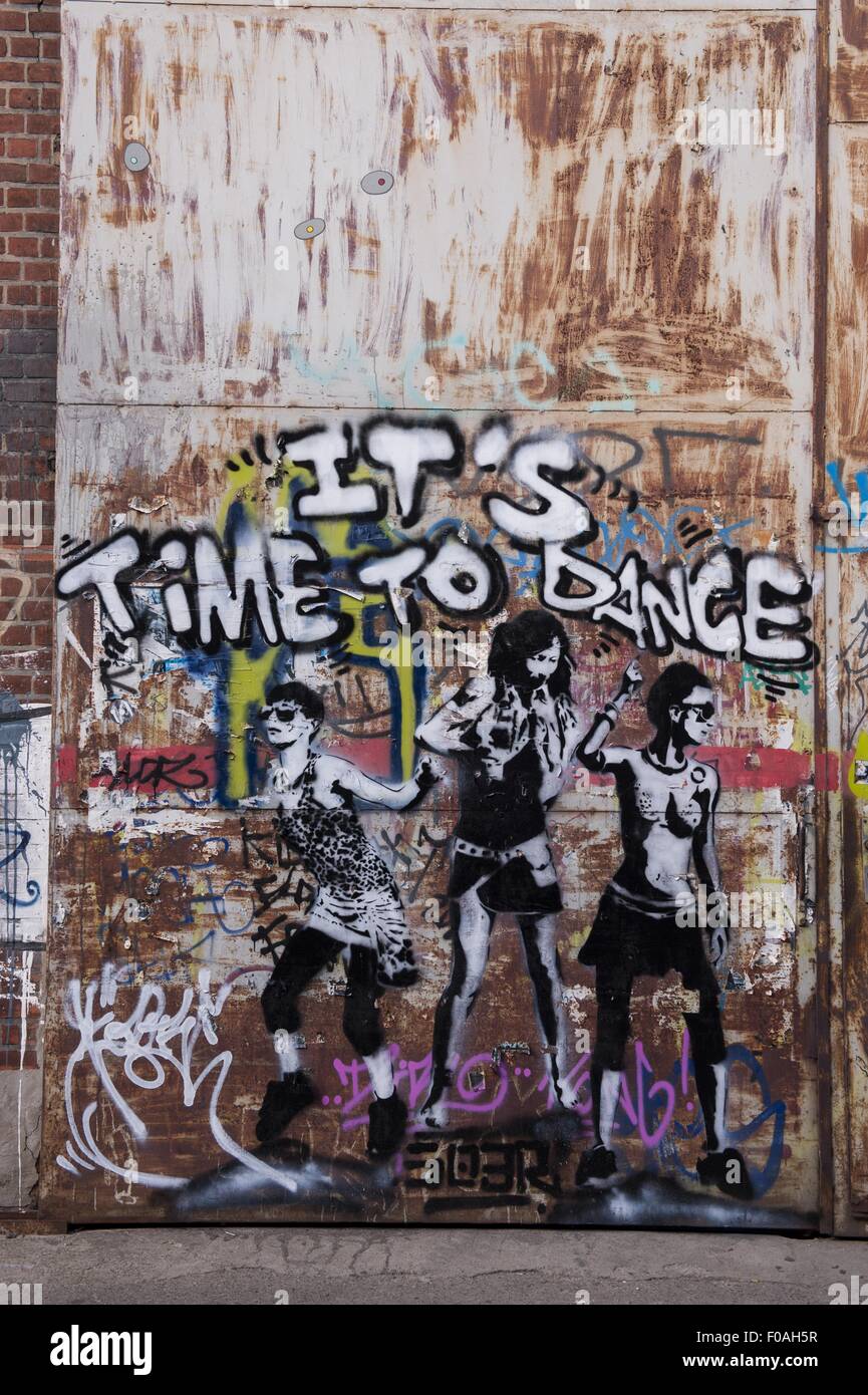 Graffiti-Gemälde an die Wand in Treptow-Kopenick, Berlin, Deutschland Stockfoto
