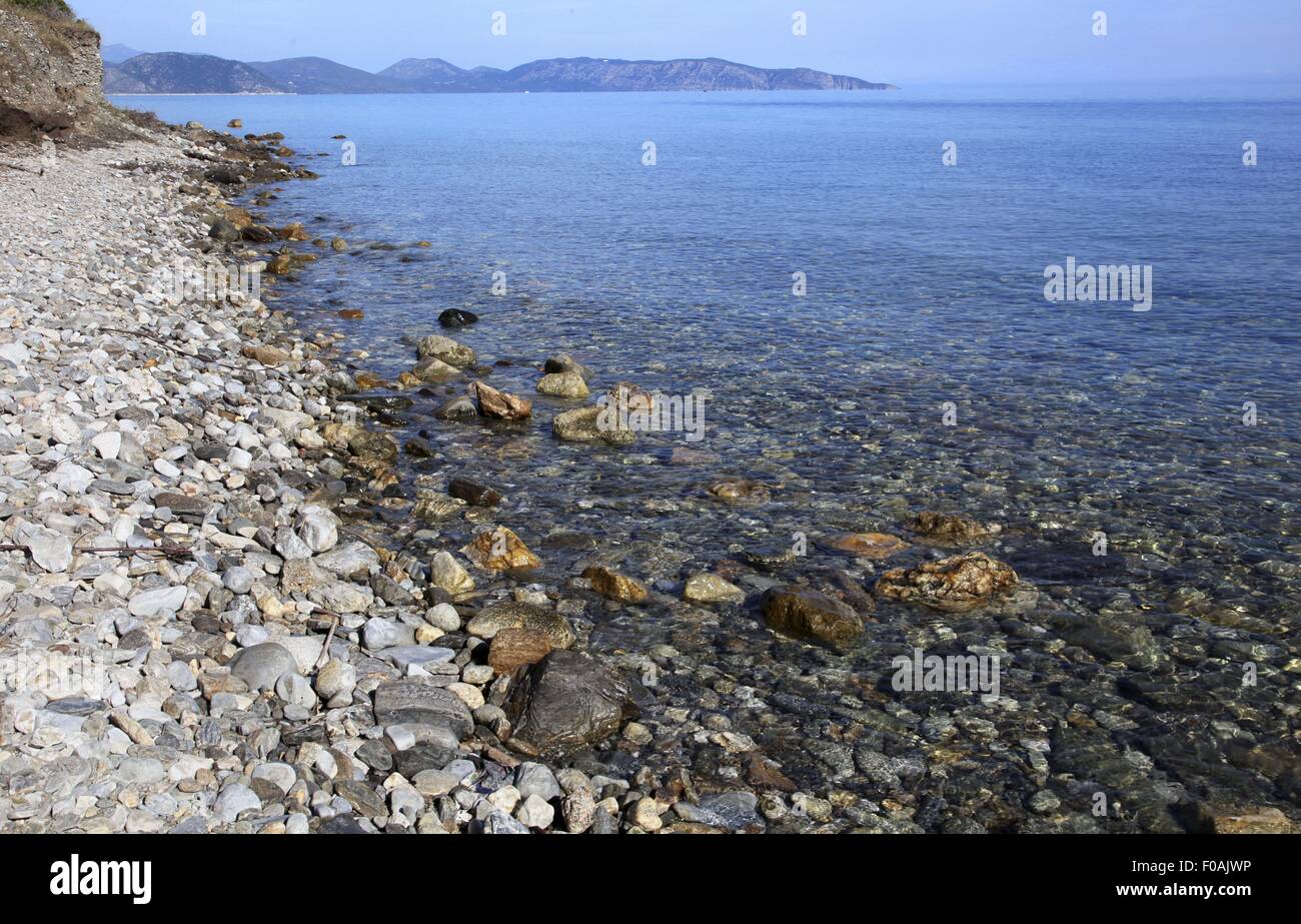 Blick auf Meer in der Nähe von Dilek Peninsula National Park in der Türkei Stockfoto