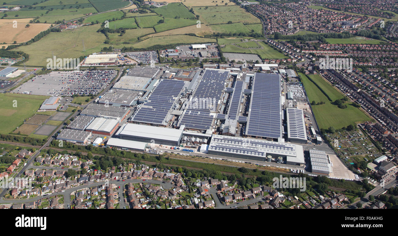 Luftaufnahme der Bentley Motors Luxus Auto Produktionsfabrik in Crewe, Cheshire, UK Stockfoto